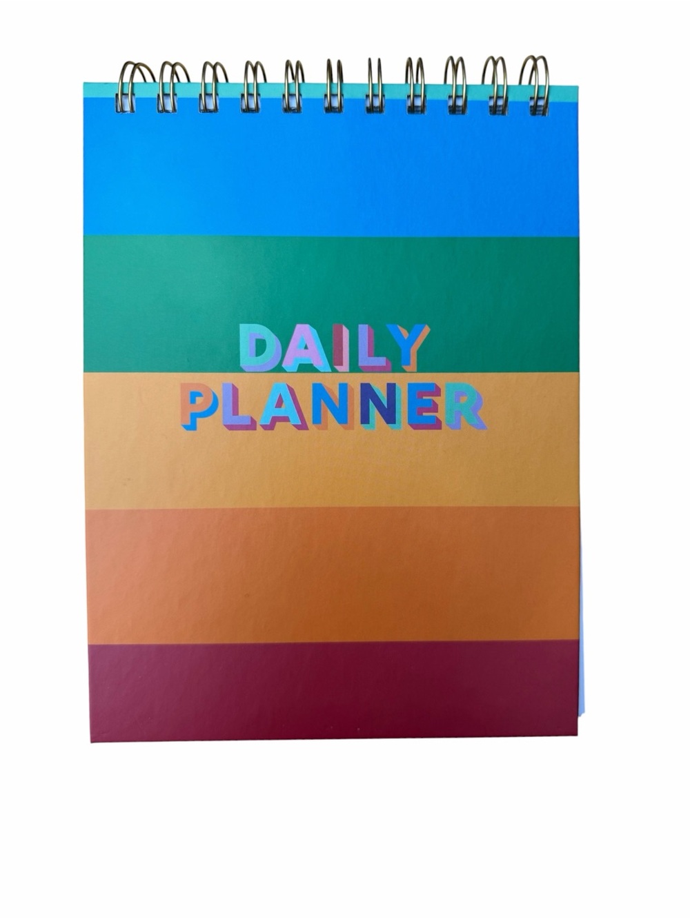 Daily Planner Flip Top Spiral Notebook - Multicolor Stripe NWT